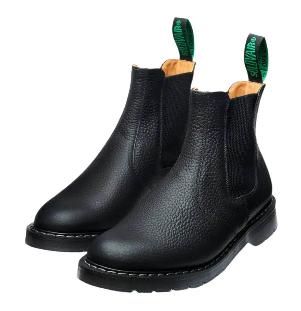 Solovair Dealer Boot - Black Greasy Grain