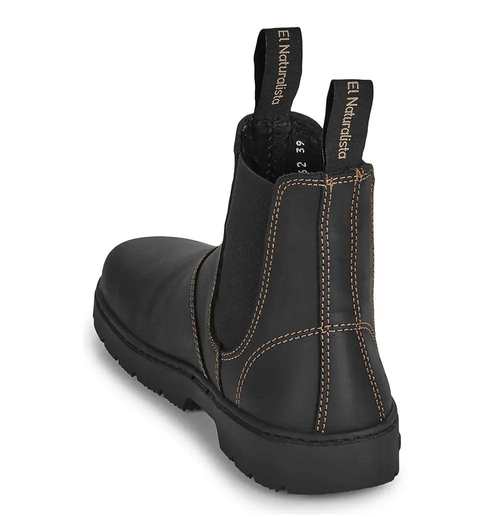 5262 - Black Leather Boot (Barefoot)