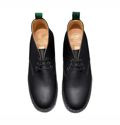 Solovair 3 Eye Chukka Boot - Black Greasy