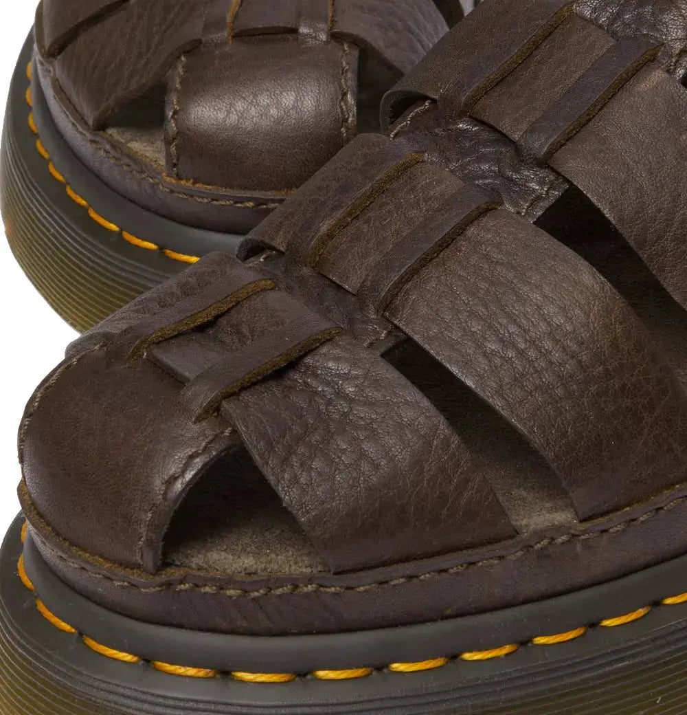 Dr Martens Wrenlie Fisherman Sandal Brown Leather