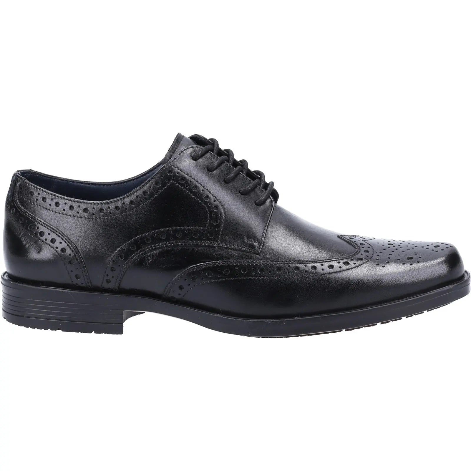 Hush Puppies Brace Boys' Brogue School Shoe in Black