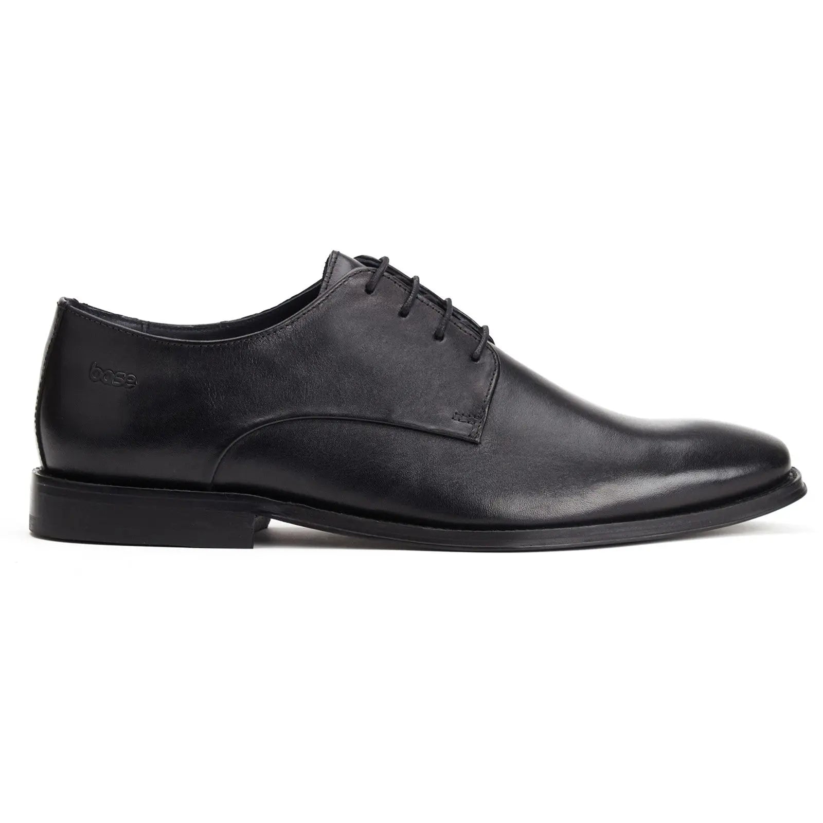 Base London Marley Plain Toe Derby Shoe - Black