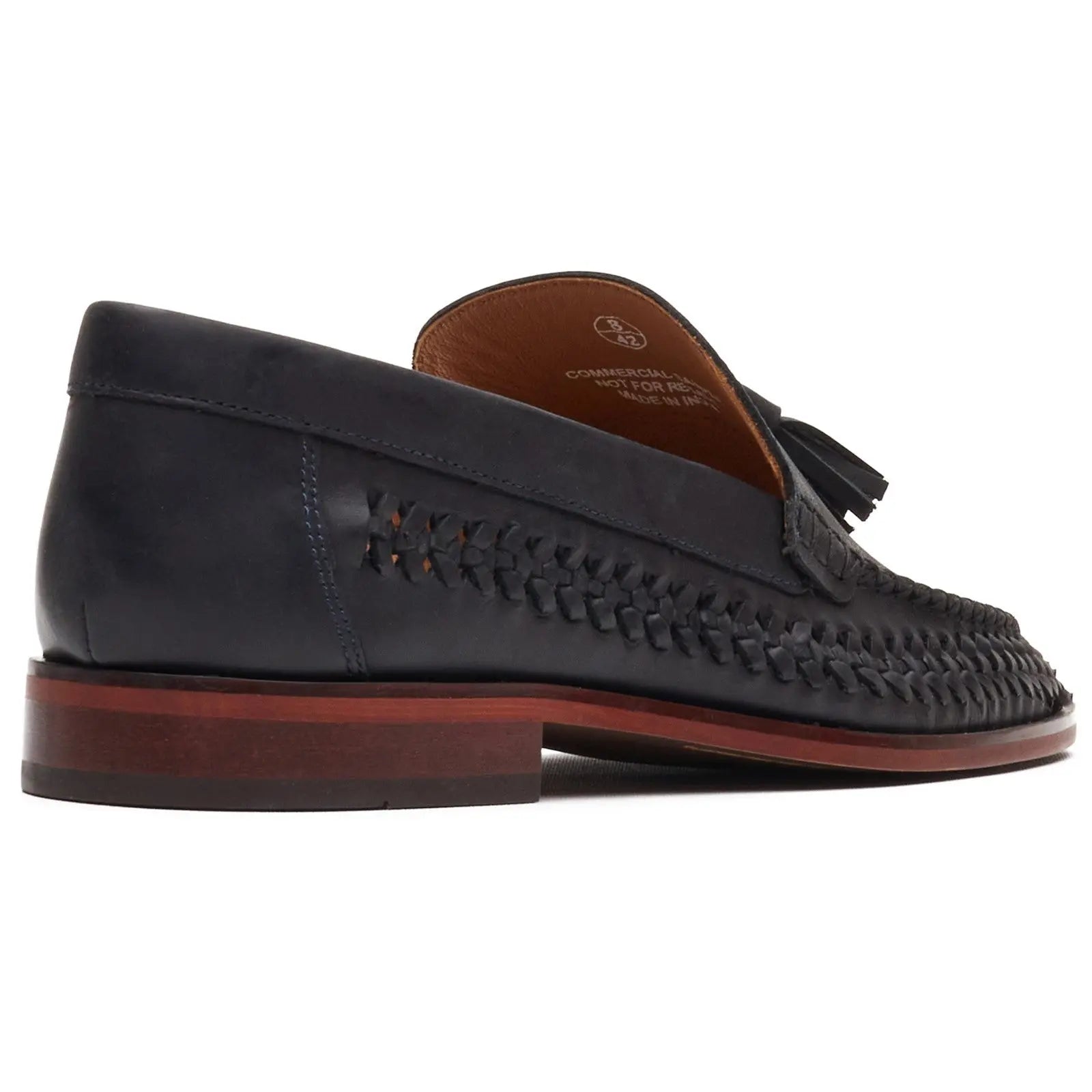 Base London Bracken Leather Weave Loafer - Black