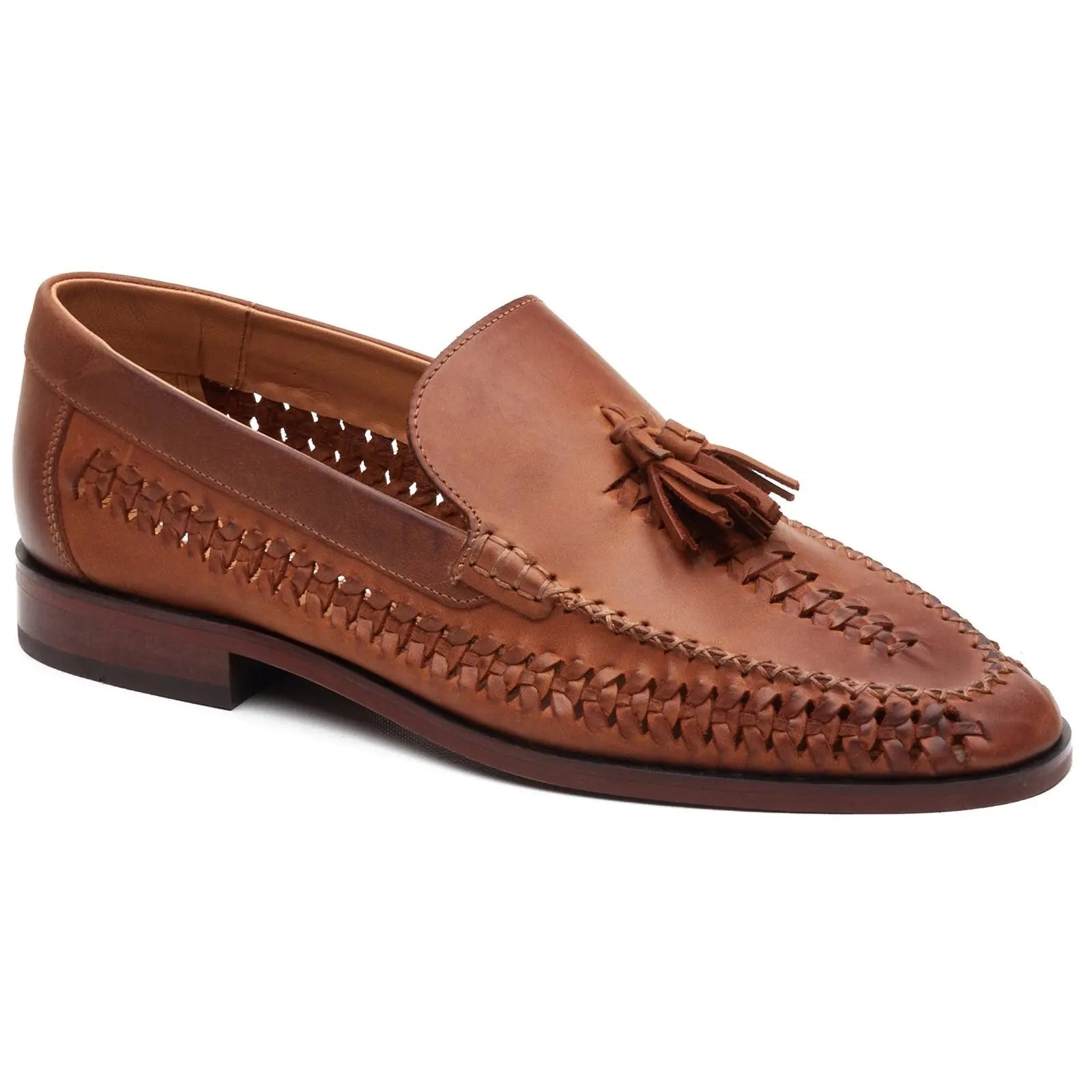 Base London Bracken Leather Weave Loafer - Tan
