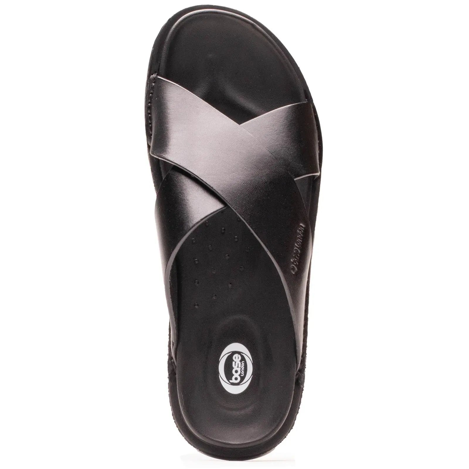 Base London Drift Cross Strap Sandal - Black