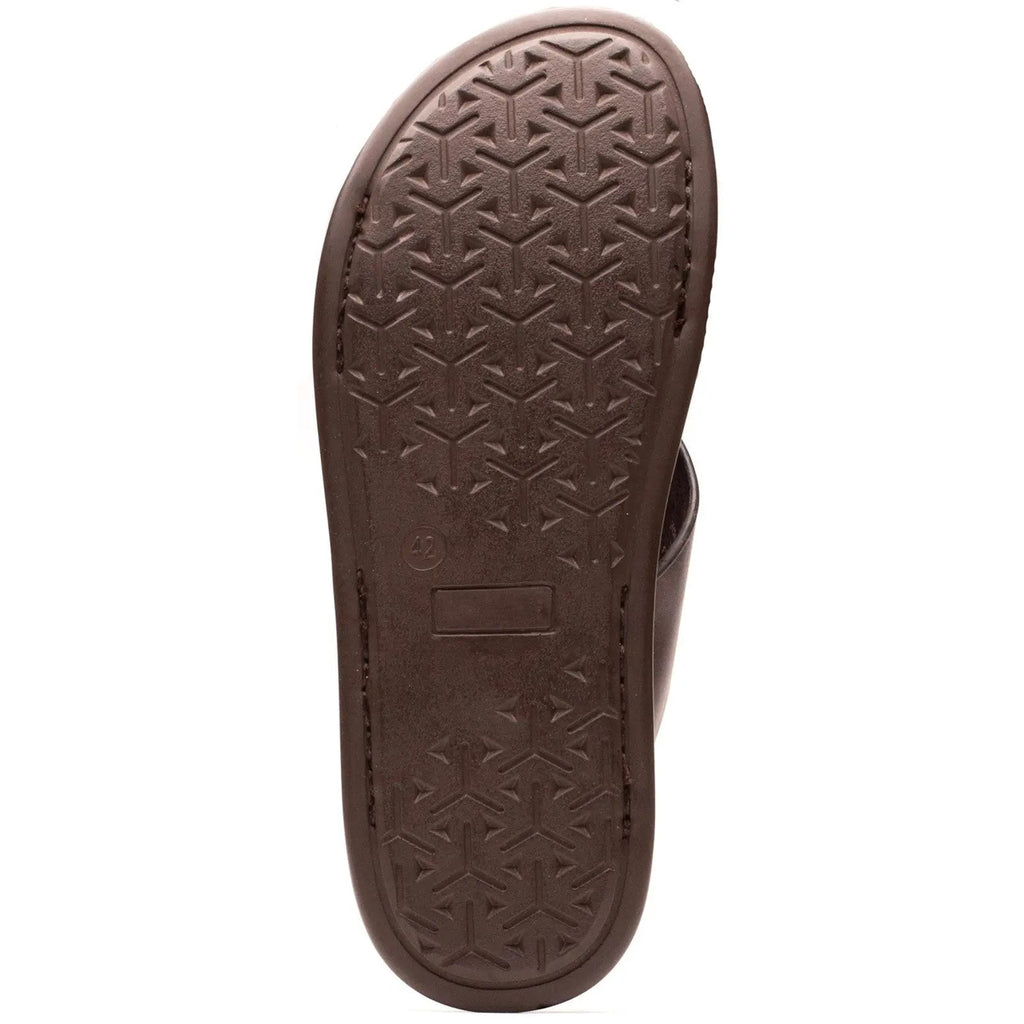 Base London Drift Cross Strap Sandal - Brown