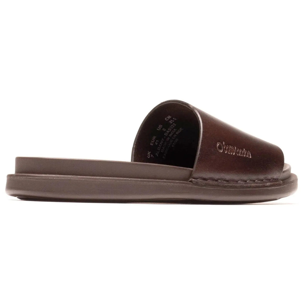 Base London Albany Slide Sandal - Brown