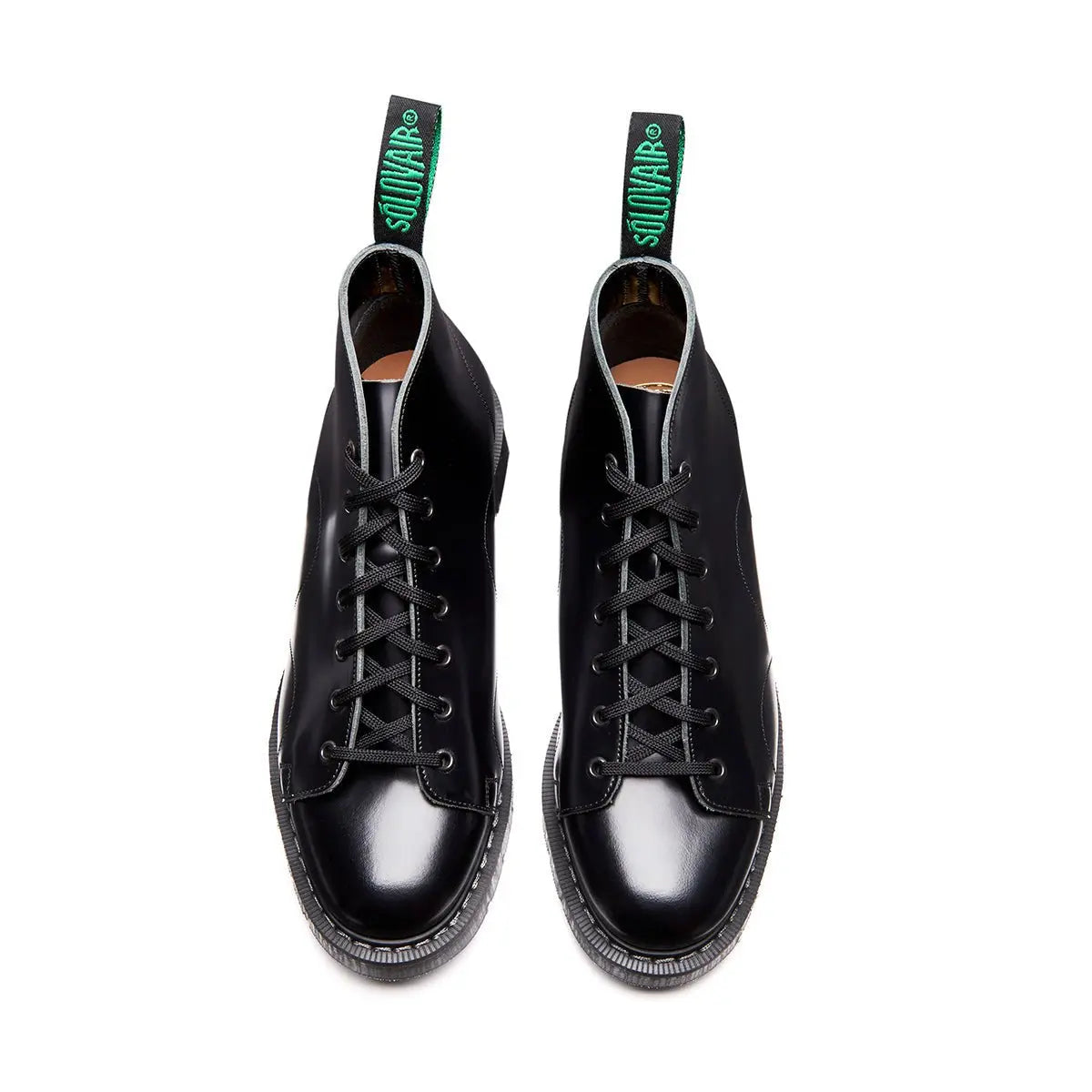 Solovair Monkey Boot - Black High-Shine