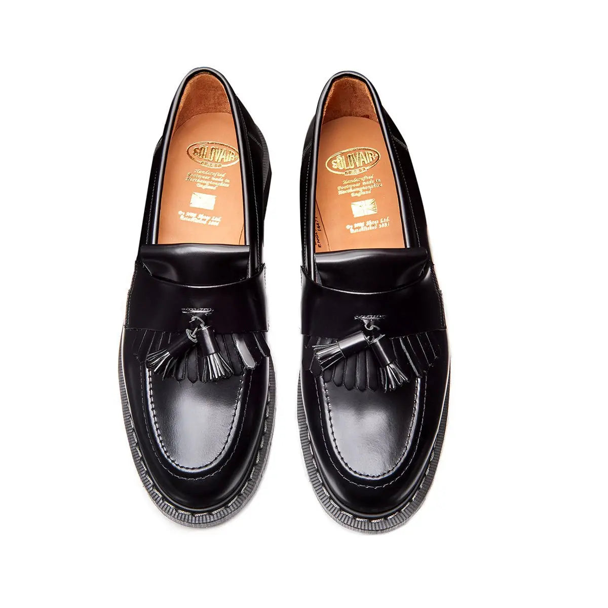Solovair Tassel Loafer - Black Leather Shoes