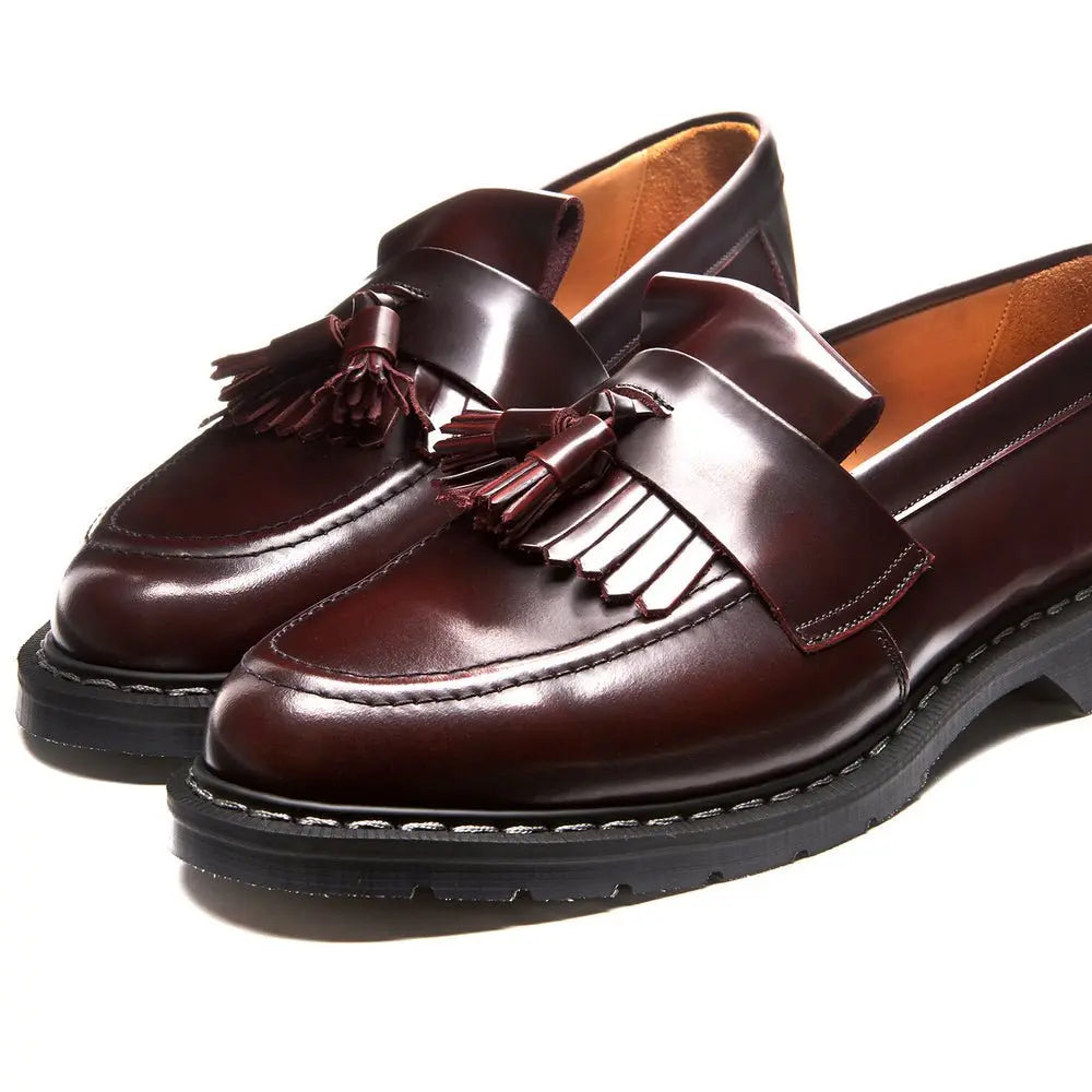 Solovair Tassel Loafer - Burgundy Rub Off Shoes